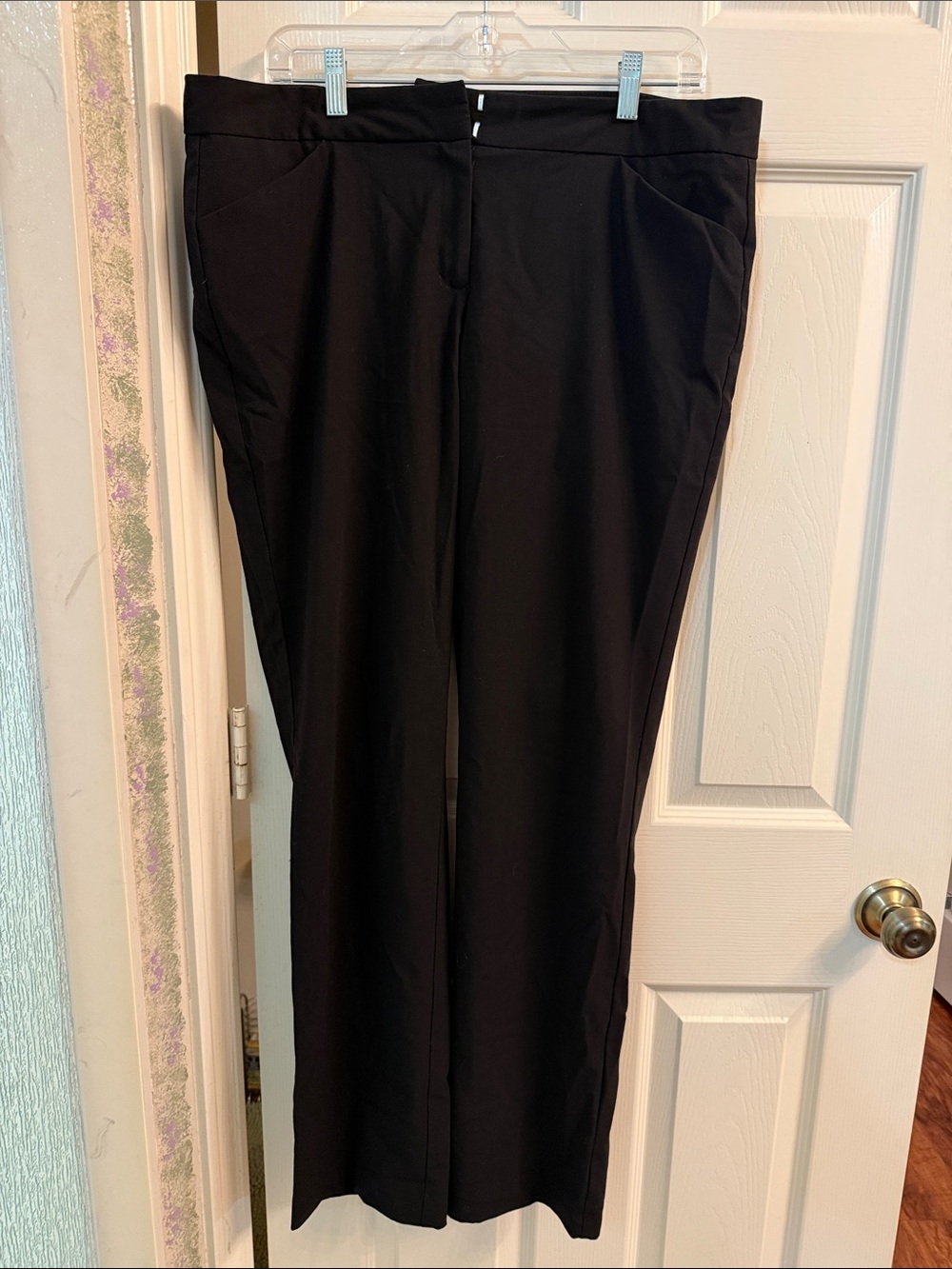 Roz & Ali Black Straight-Leg Dress Pants